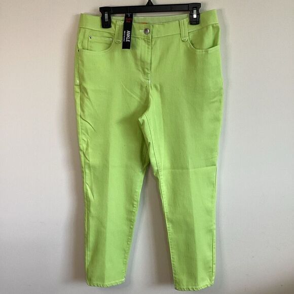 Ruby Rd. Lime Green Ankle Pants NWT Size 10 - Picture 1 of 7